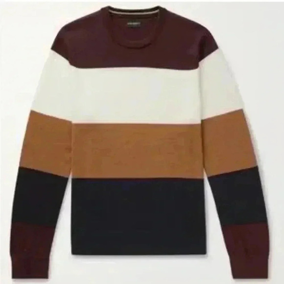 [XL]Club Monaco Wool Color Block Stripes  Crew Neck Sweater-NWOT - Picture 2 of 9